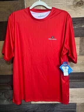 COLUMBIA Terminal Tackle SS Shirt University of Georgia Patriotic Size M NWT